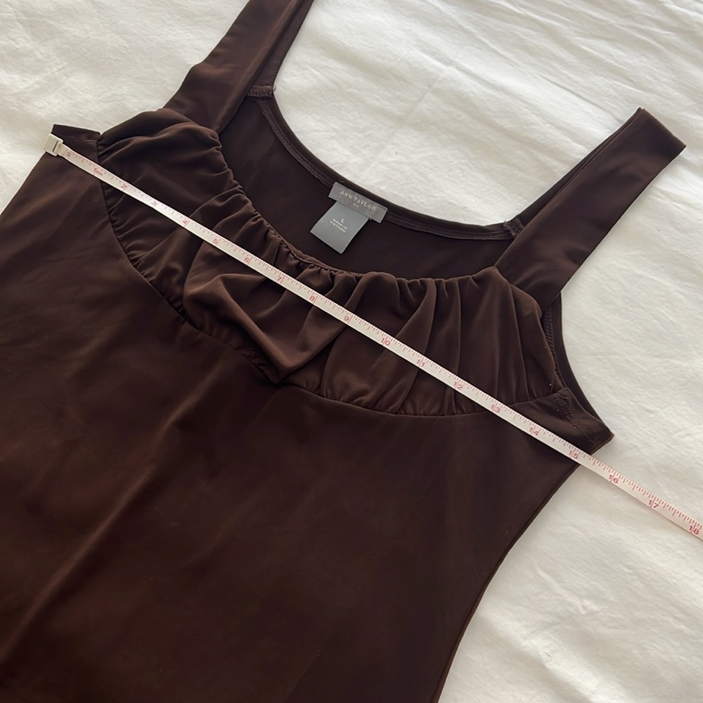 Ann Taylor Brown Ruffle Top - Picture 5 of 6